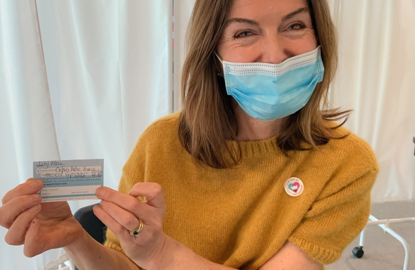 Lucy Allan MP receives first vaccine dose