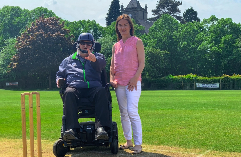 Lucy visits St George's Cricket Club to discuss disabled officials in sport